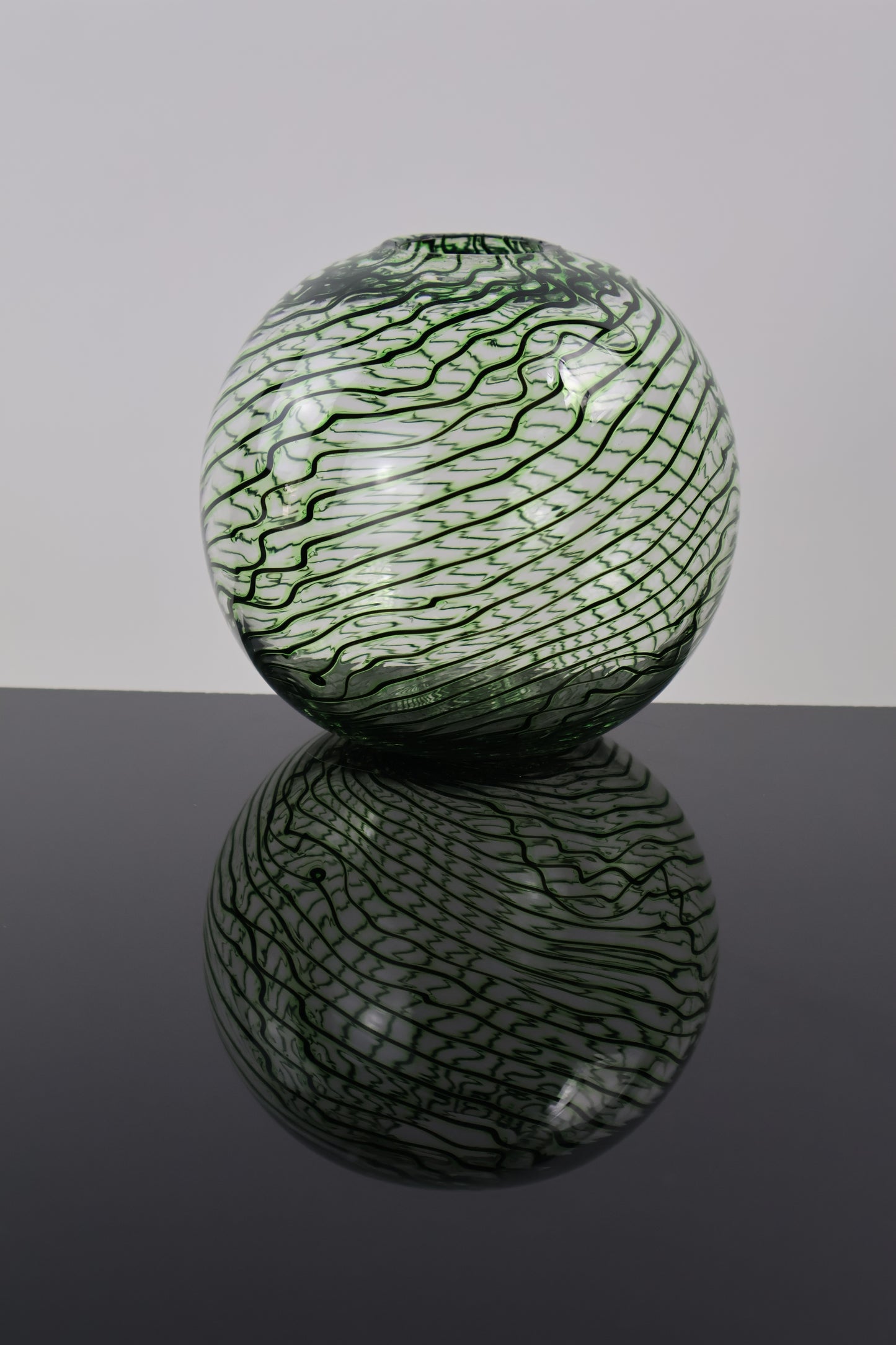 Handblown Green and Black Chaos Vase 1