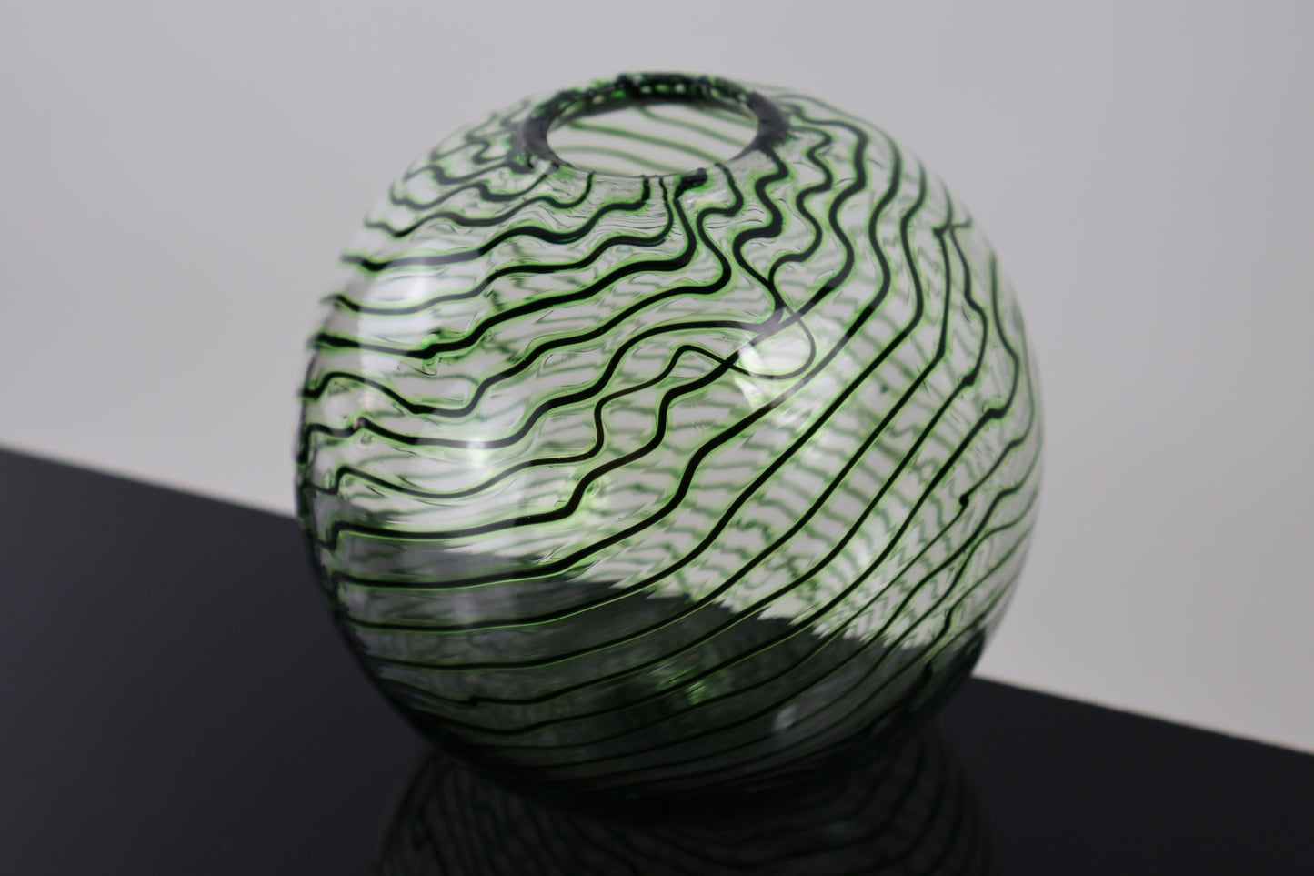 Handblown Green and Black Chaos Vase 1