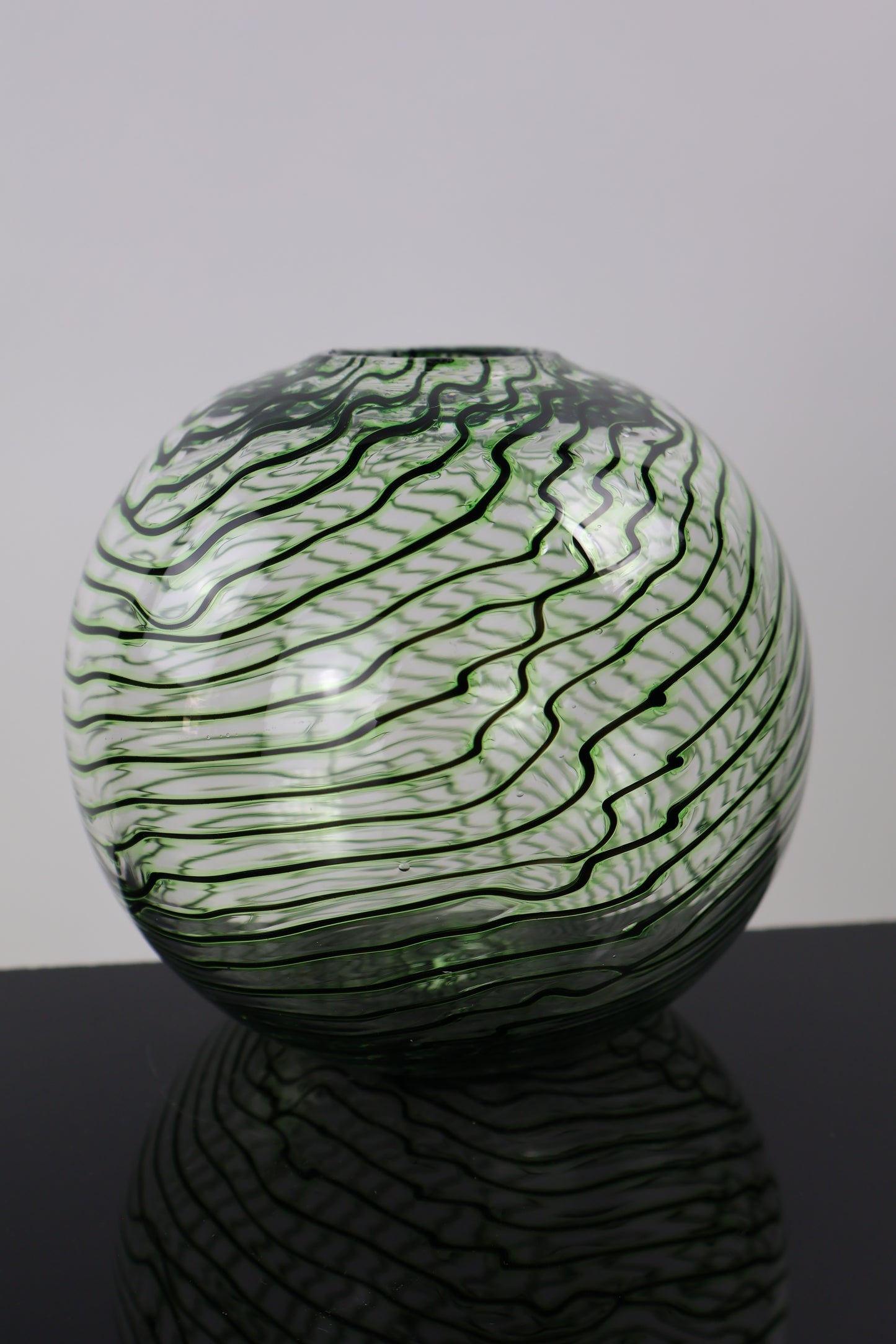 Handblown Green and Black Chaos Vase 1