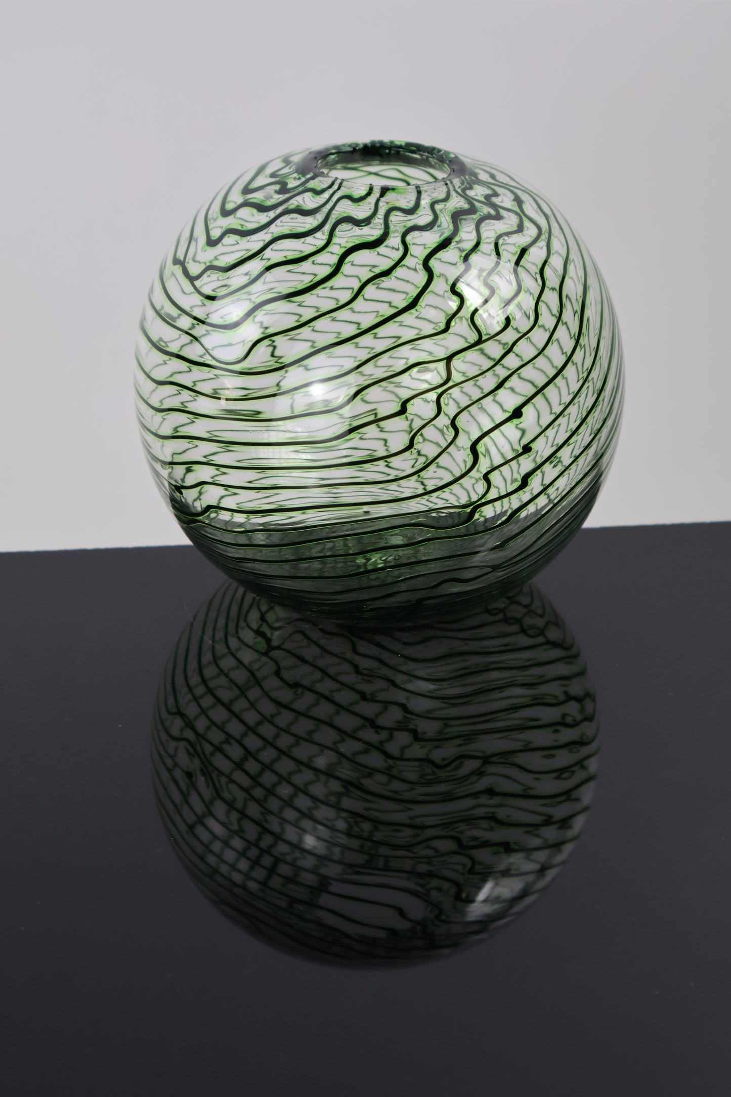Handblown Green and Black Chaos Vase 1