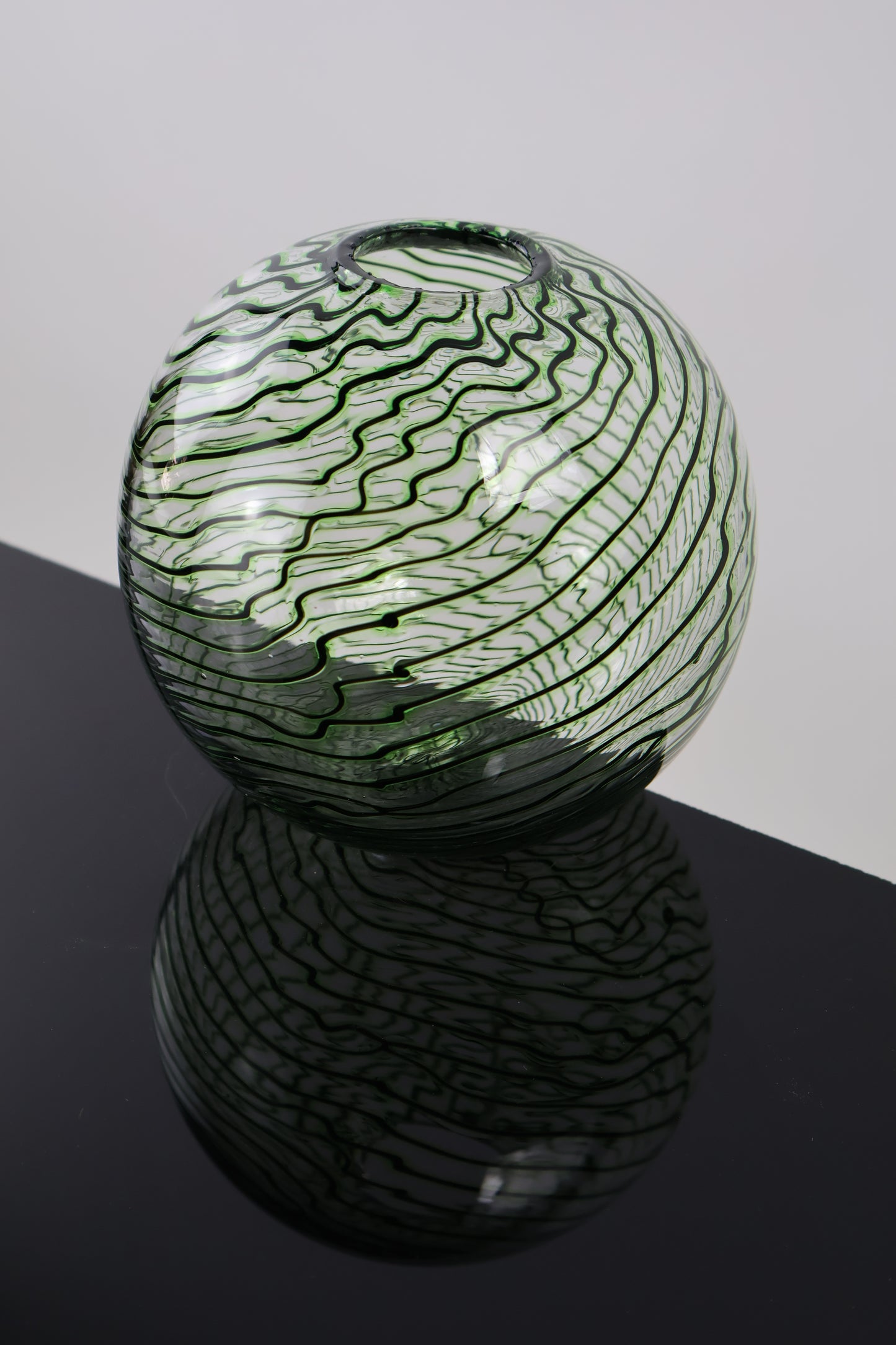 Handblown Green and Black Chaos Vase 1