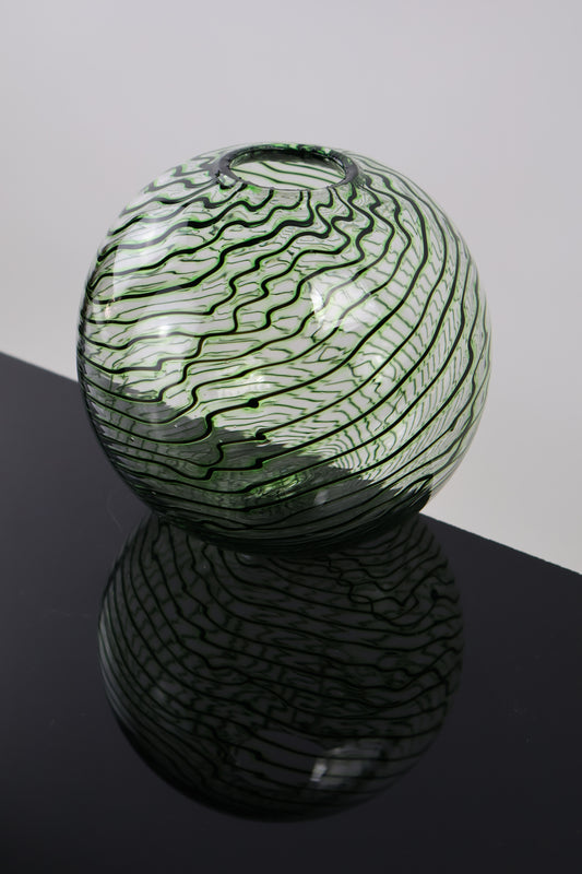 Handblown Green and Black Chaos Vase 1