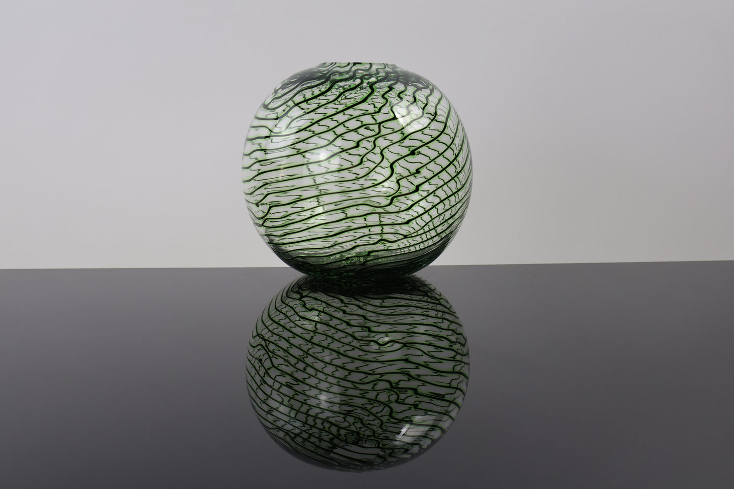Handblown Green and Black Chaos Vase 1