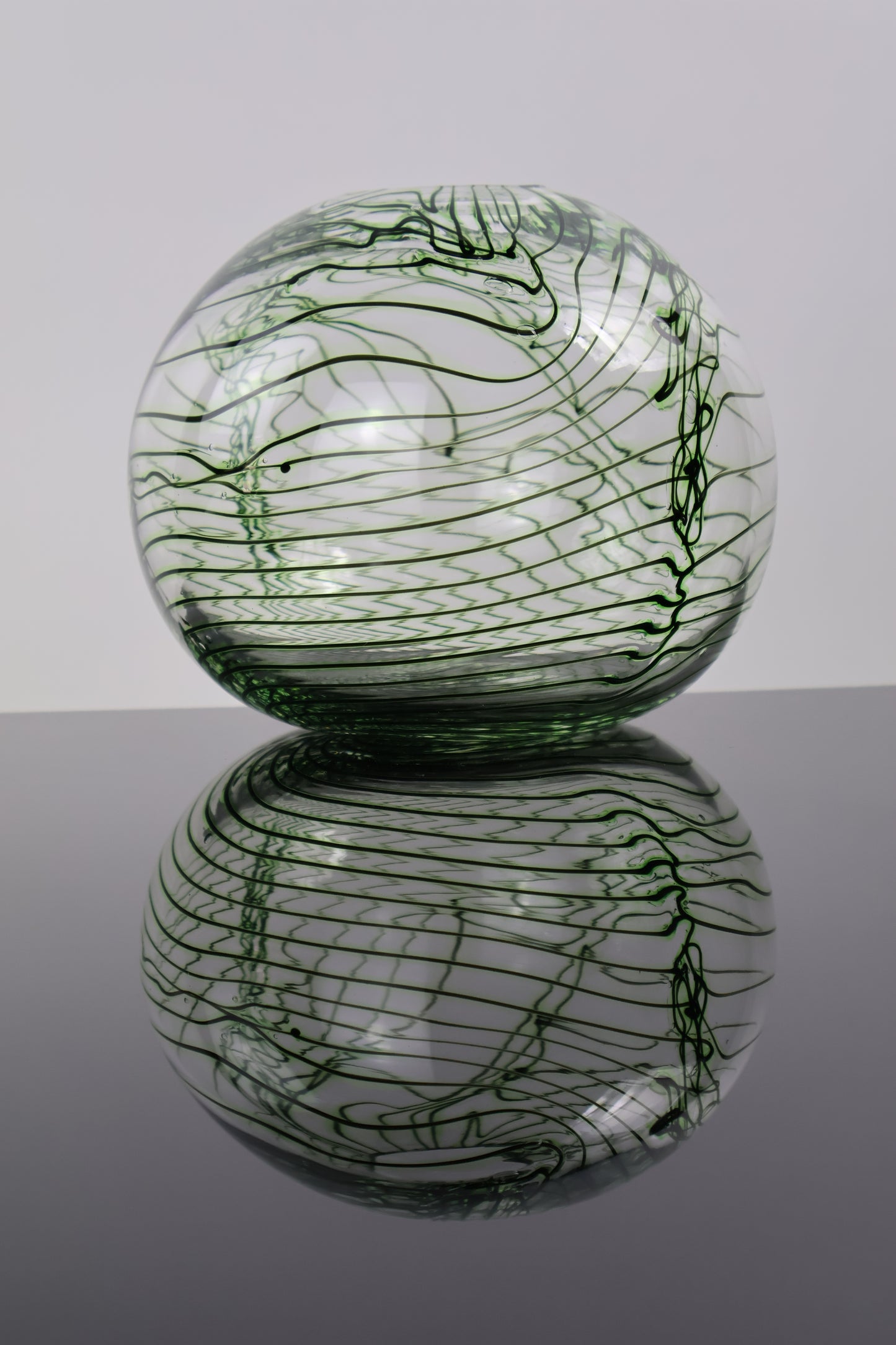 Handblown Green and Black Chaos Vase 2