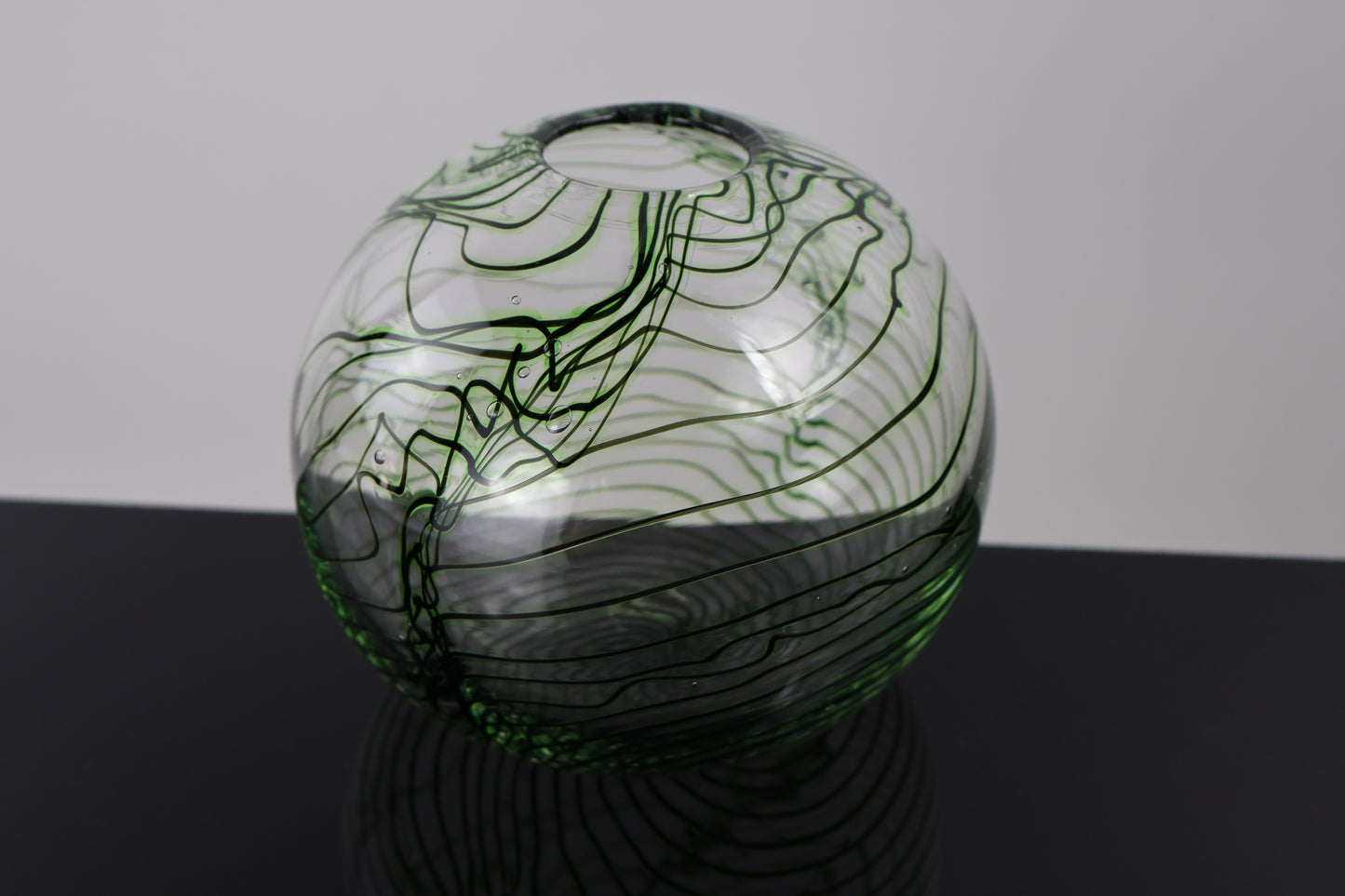 Handblown Green and Black Chaos Vase 2