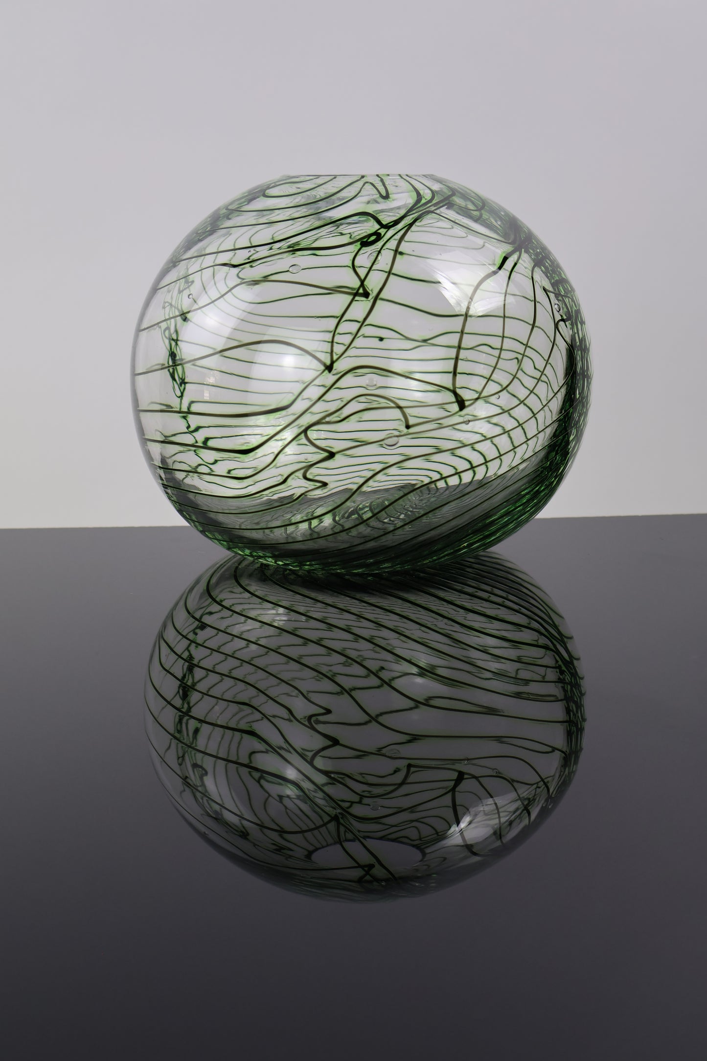 Handblown Green and Black Chaos Vase 2
