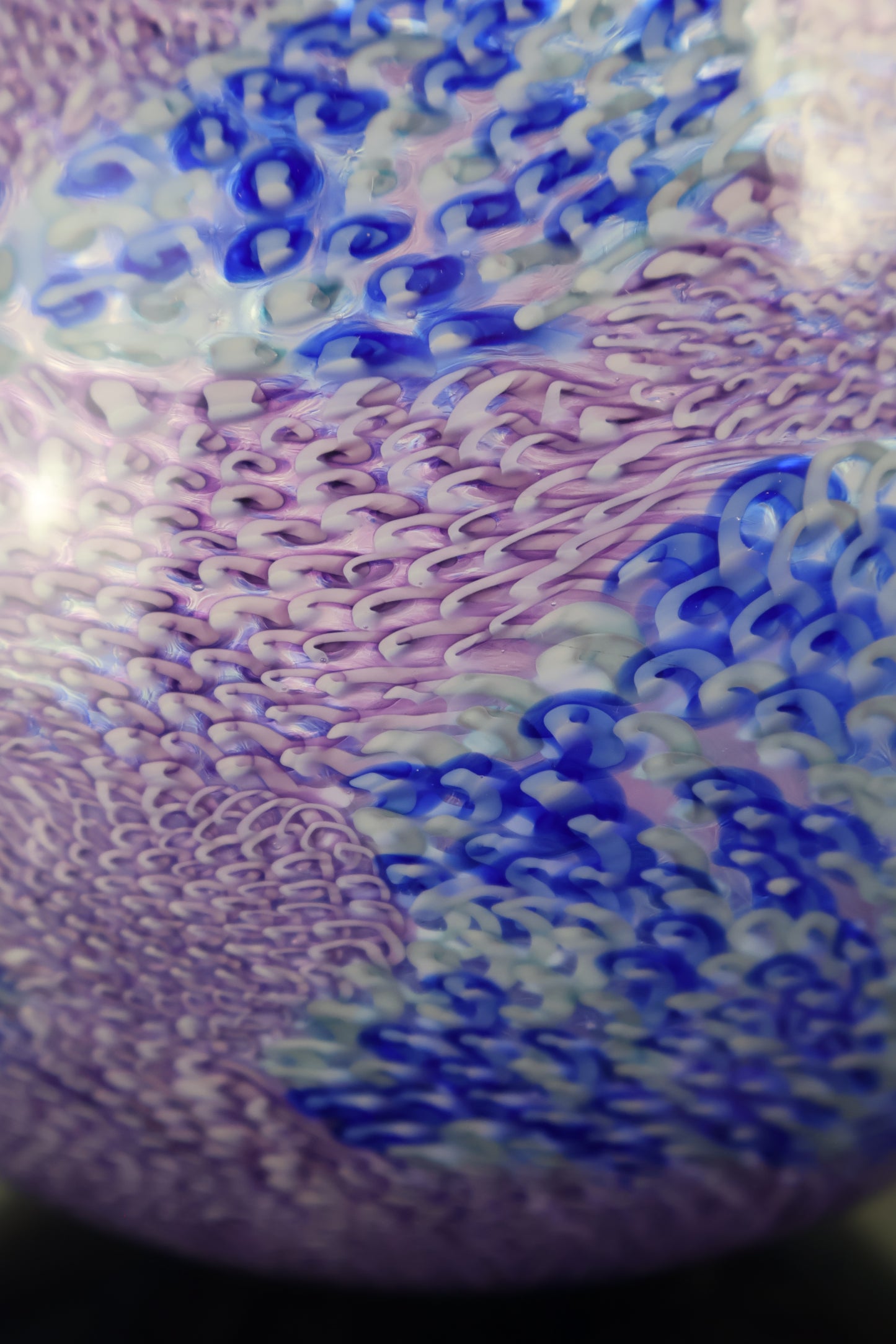 Multicolor Handblown Murrine Basket Vase
