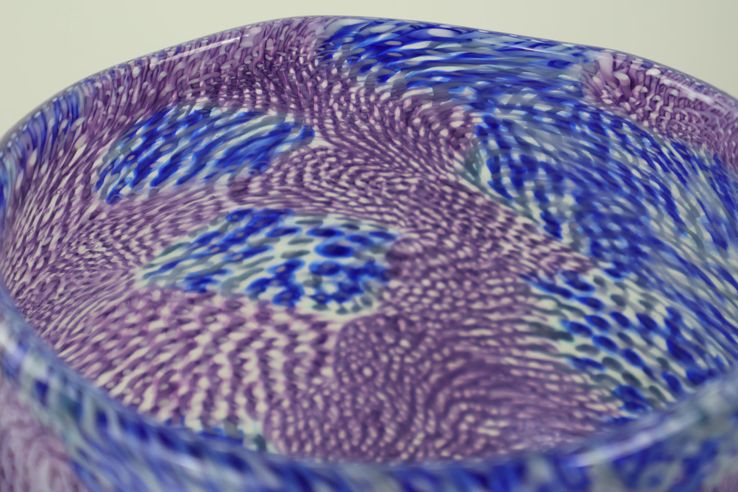 Multicolor Handblown Murrine Basket Vase