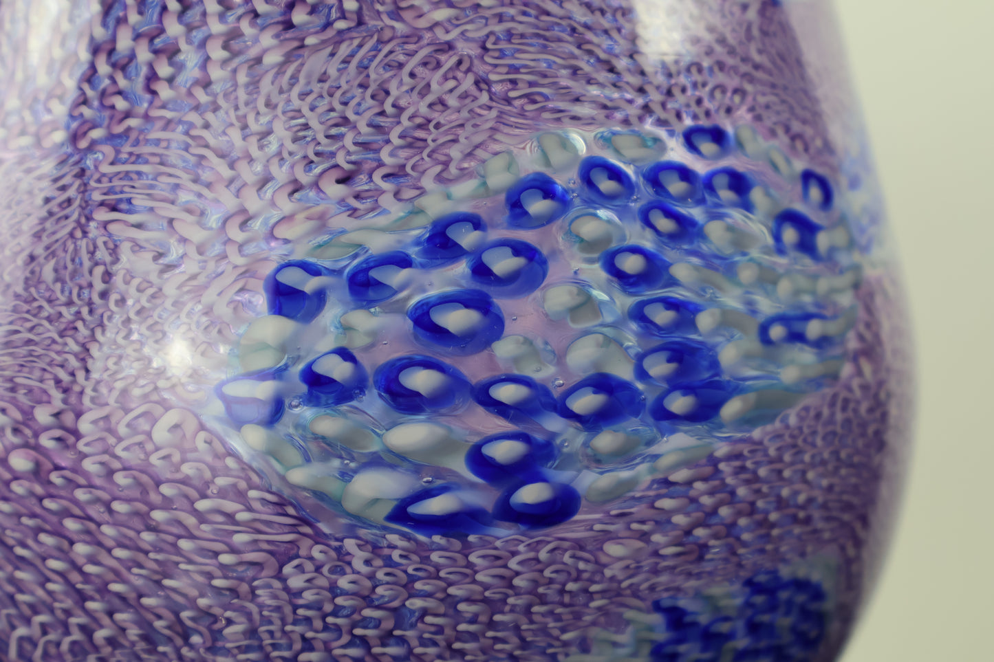 Multicolor Handblown Murrine Basket Vase