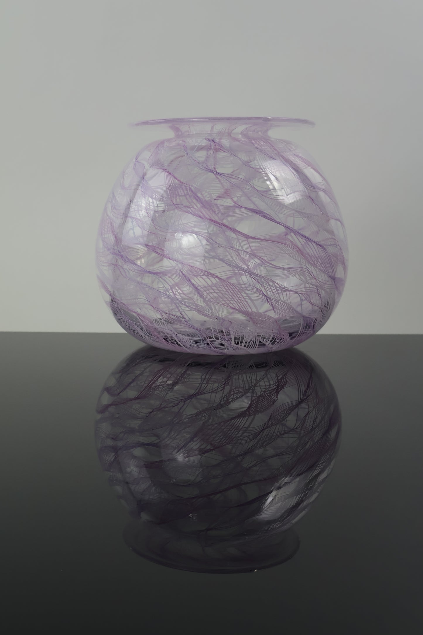 Handblown White and Pink Merletto Bud Vase
