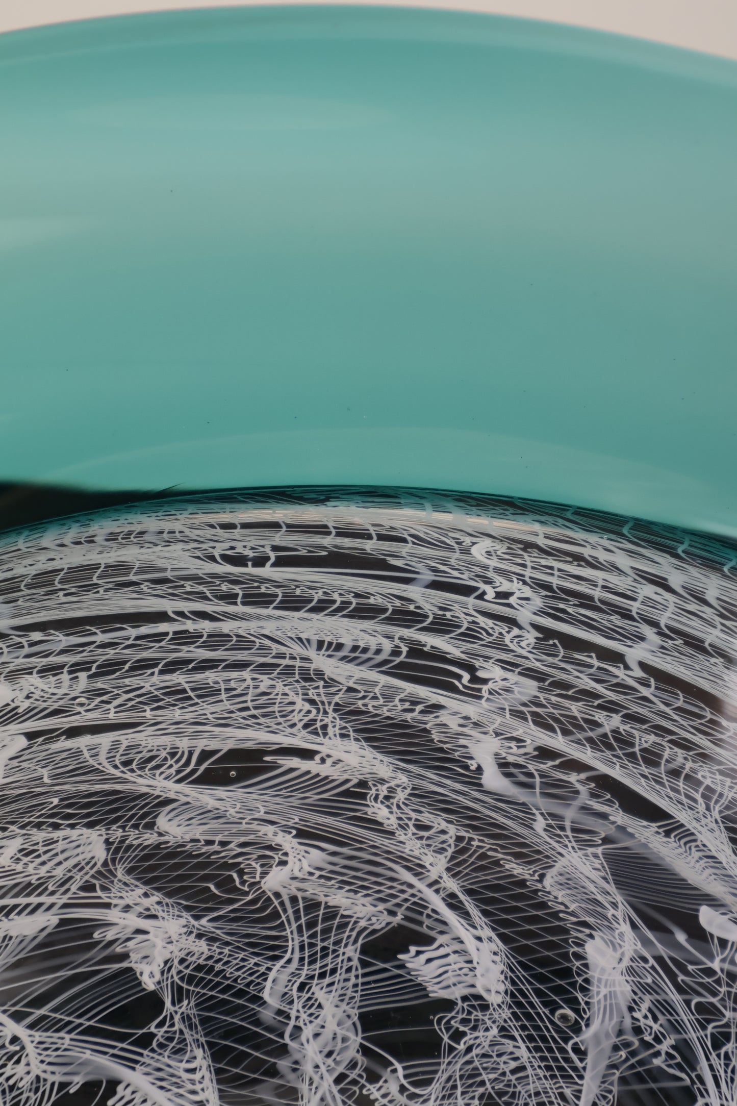 Handblown Encalmo Teal Merletto Footed Flared Bowl