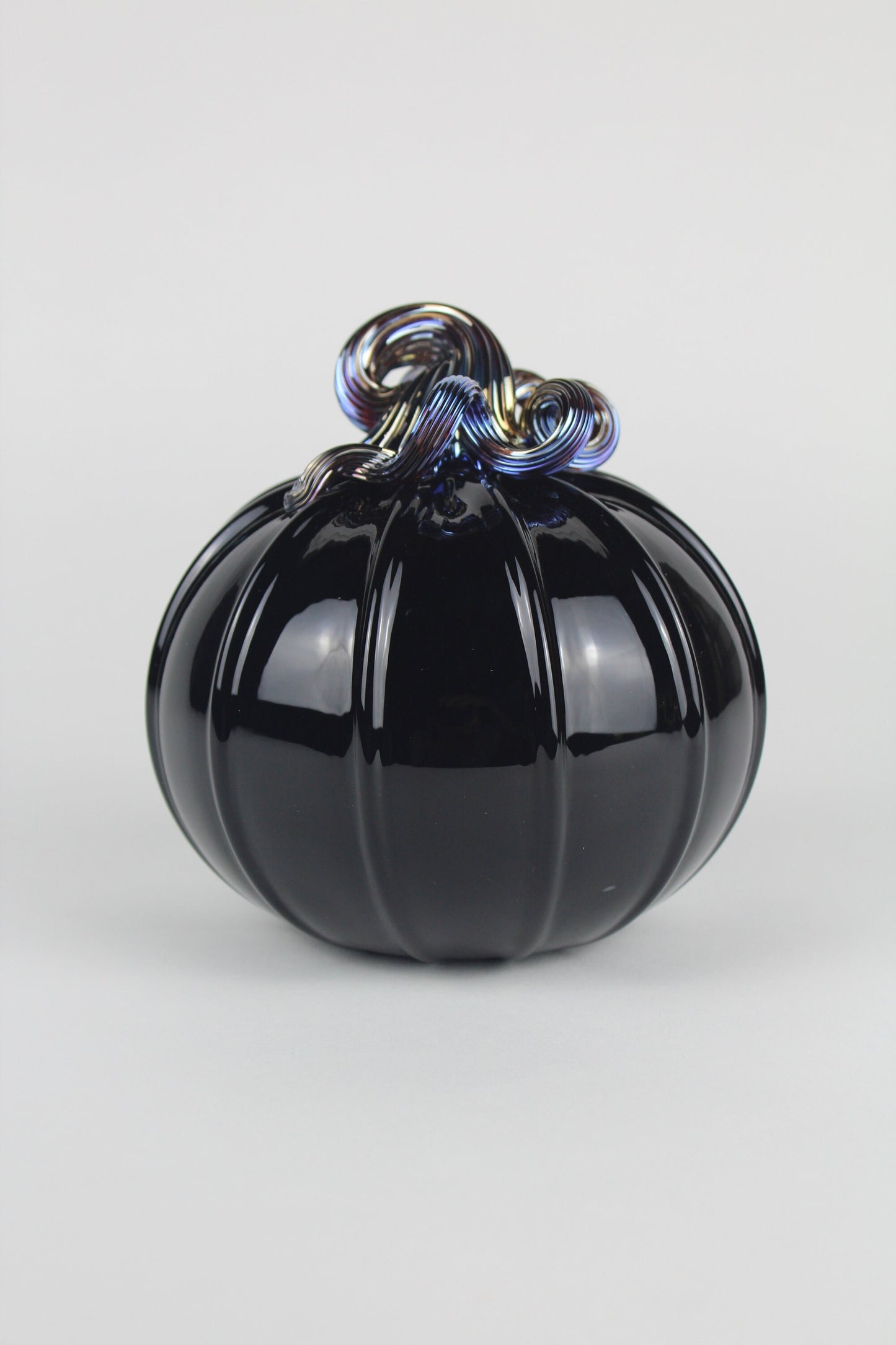 Full Black and Gold Handblown Decorative Glass Pumpkin