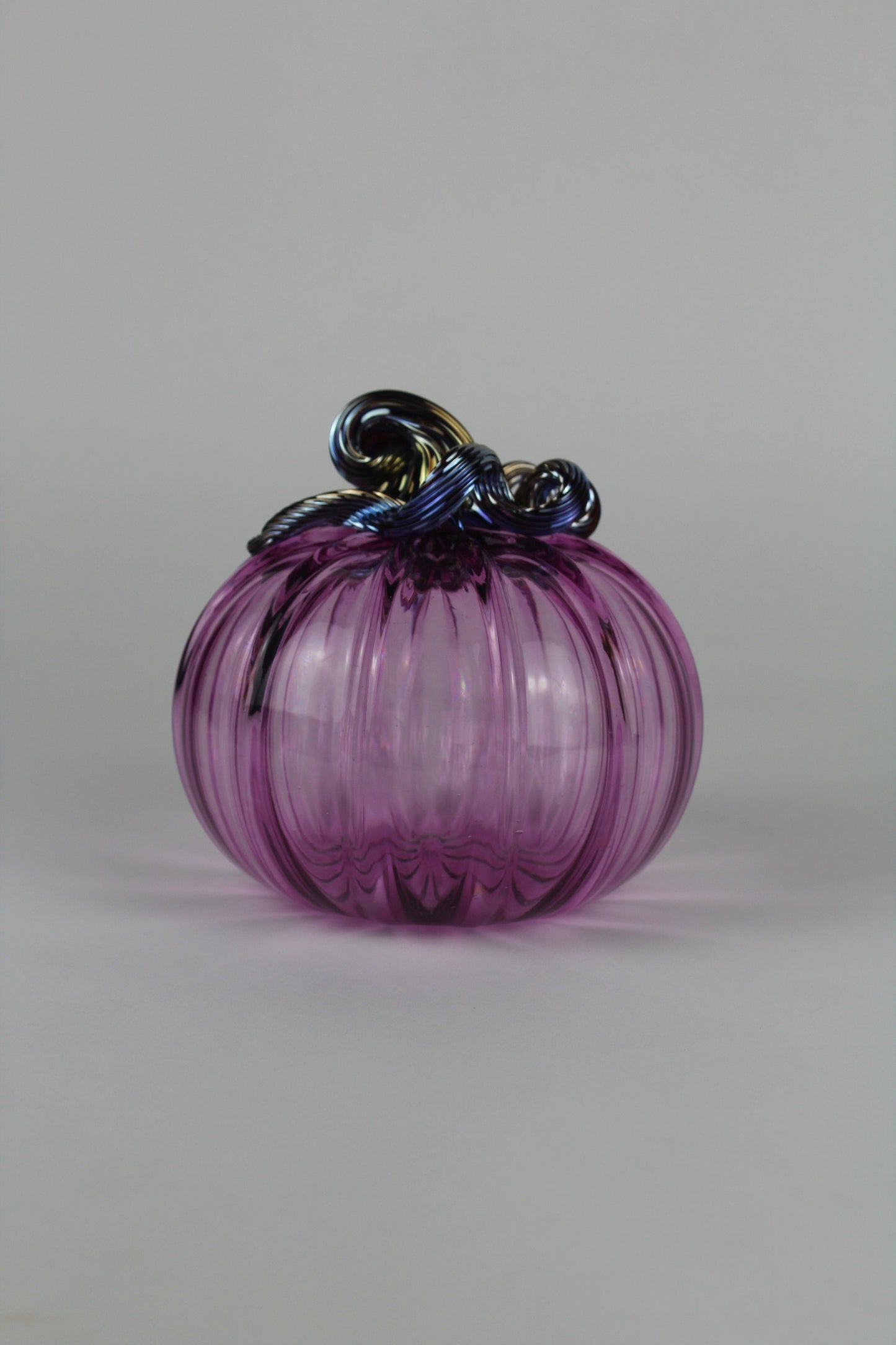 Pink  and Gold Handblown Decorative Glass Pumpkin