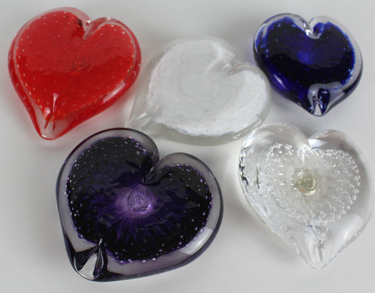 Handmade Glass Heart Paperweight