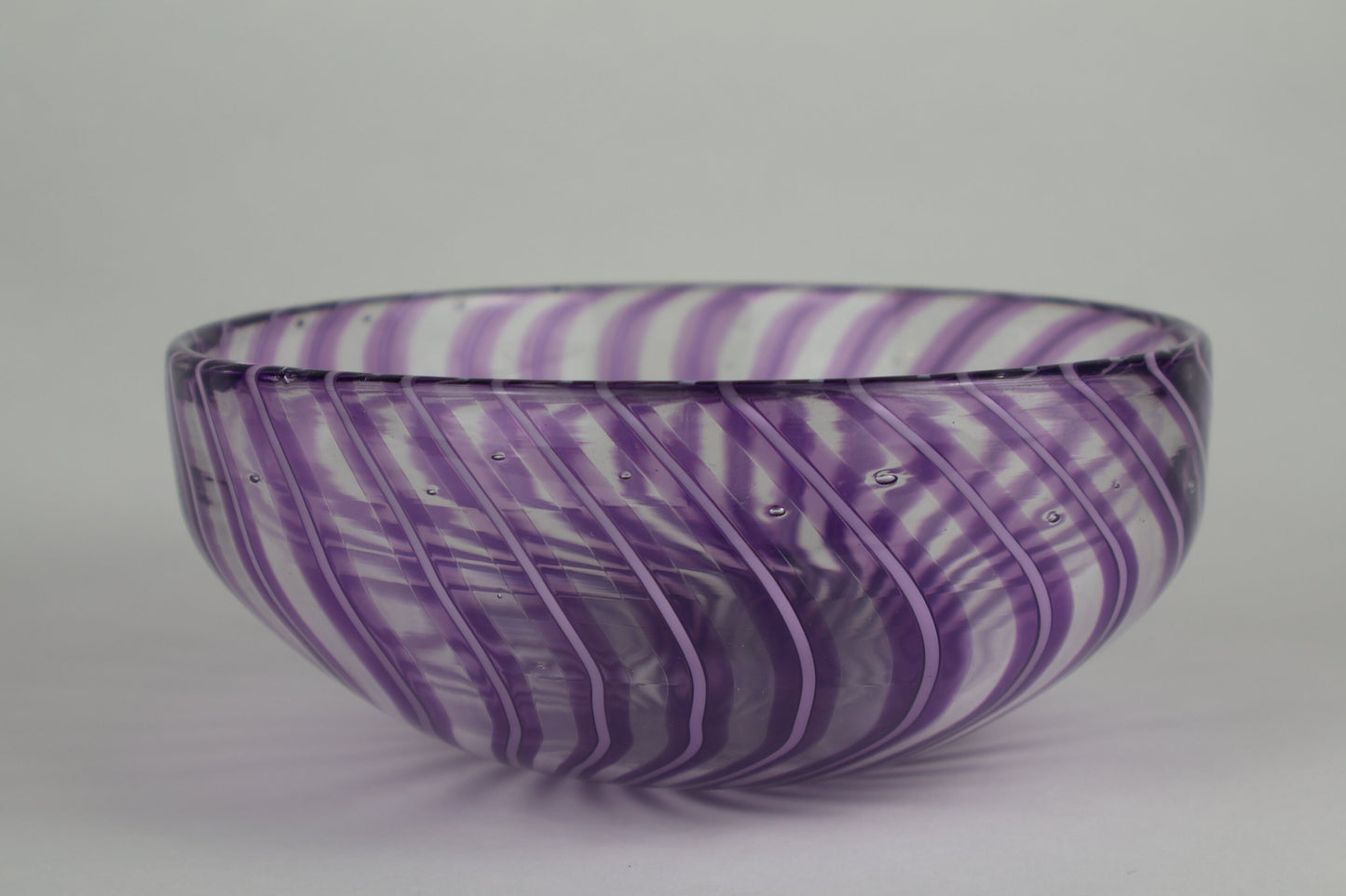 Small Handmade Decorative Purple and White Cane Bowl