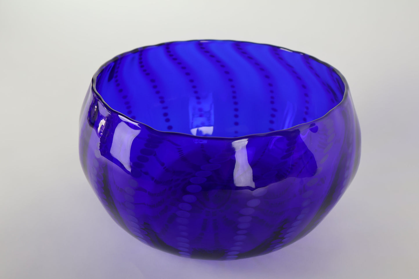 Blue Monochromatic Handmade Polka Dot Bowl