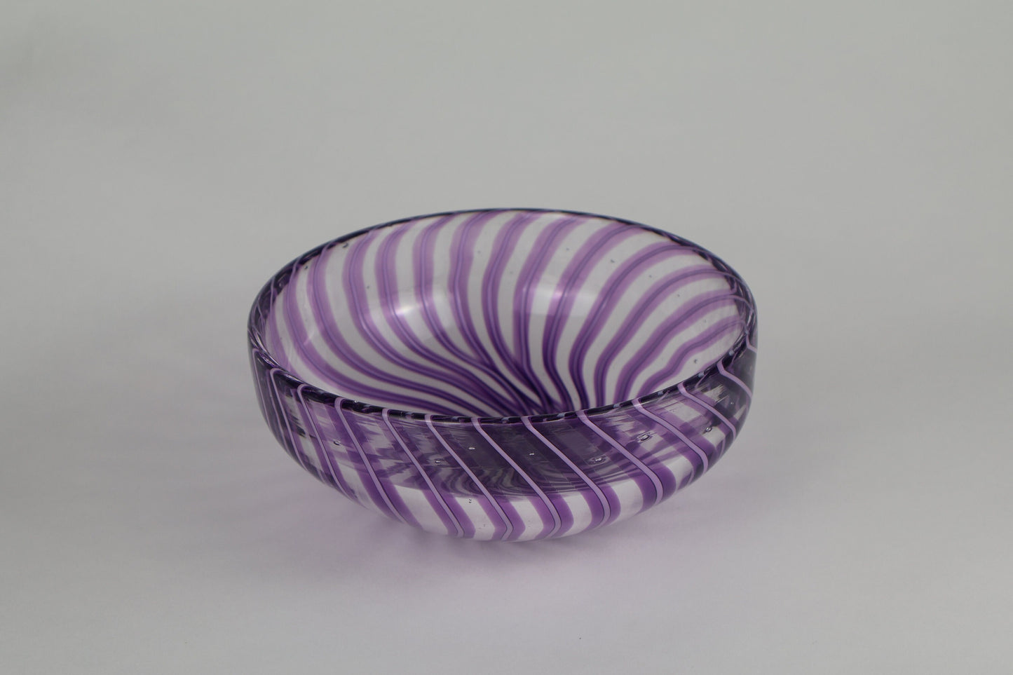 Small Handmade Decorative Purple and White Cane Bowl