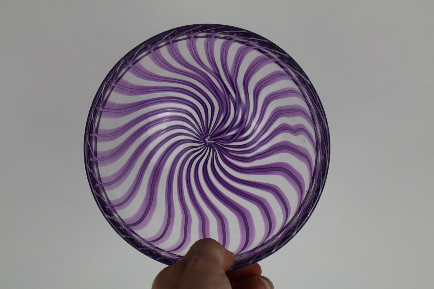 Small Handmade Decorative Purple and White Cane Bowl