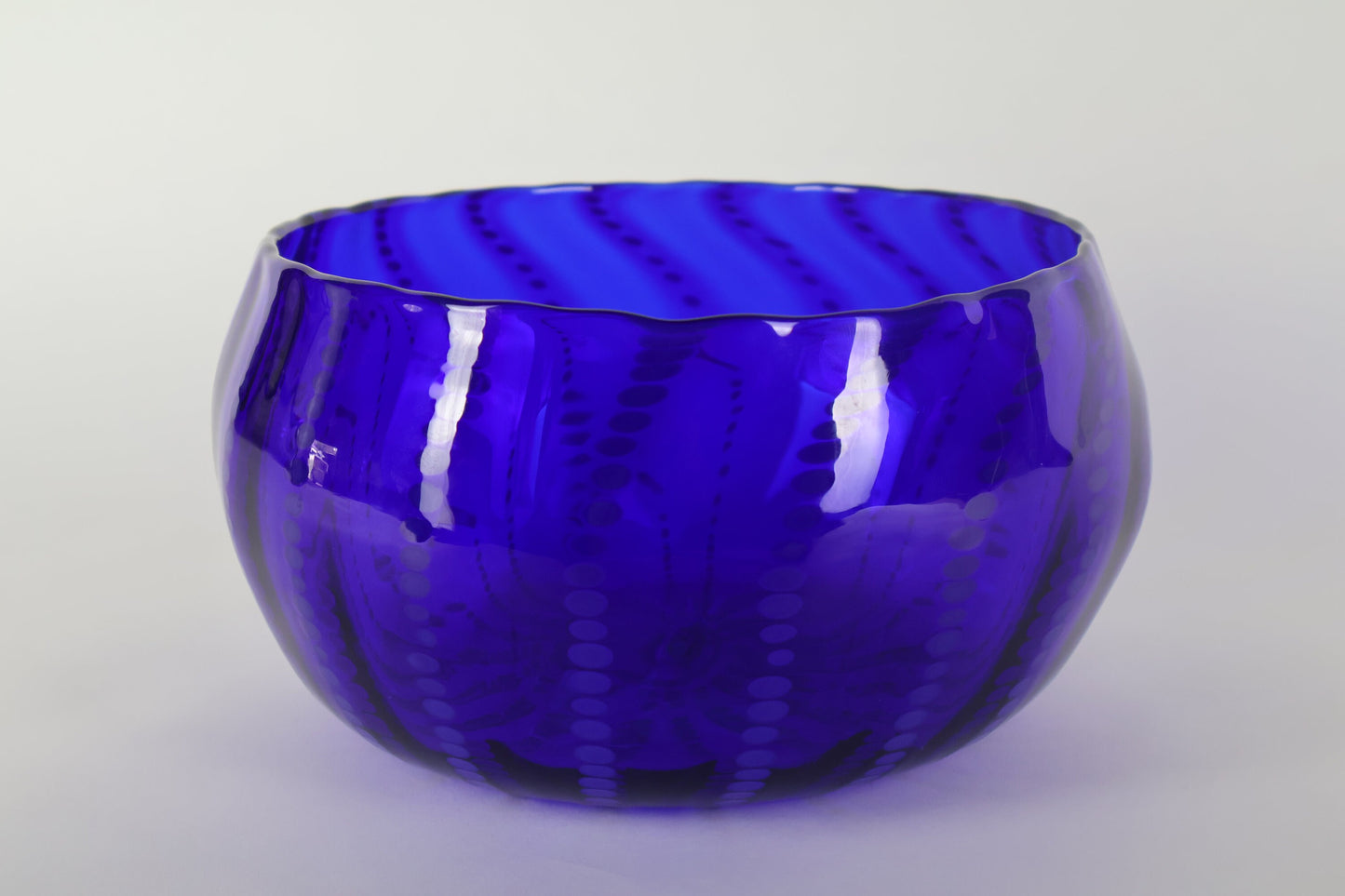 Blue Monochromatic Handmade Polka Dot Bowl